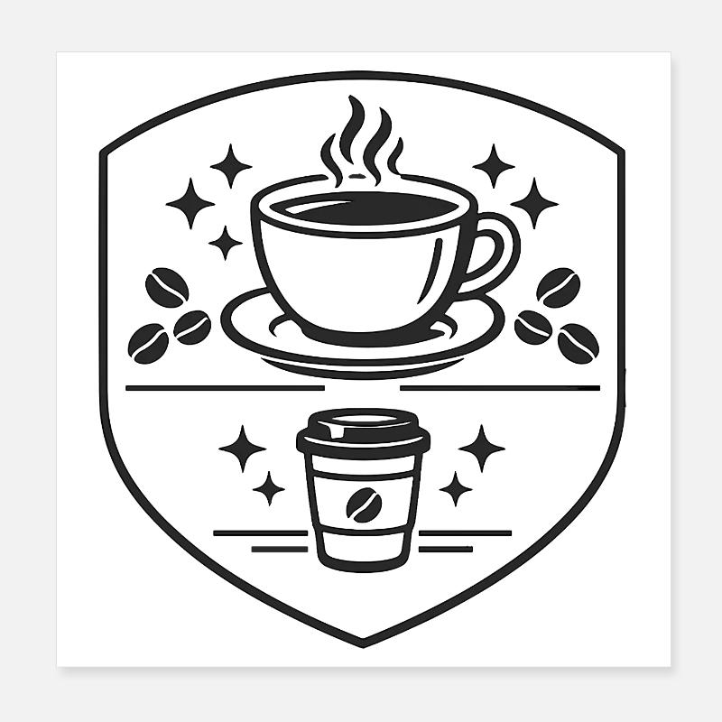 Logo de l’enseigne d’art du café Poster 20 x 20 cm