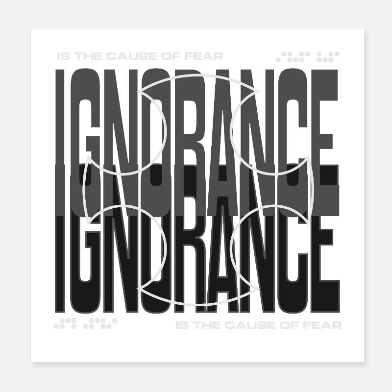 Courage contre la peur Cross Design Poster 20 x 20 cm