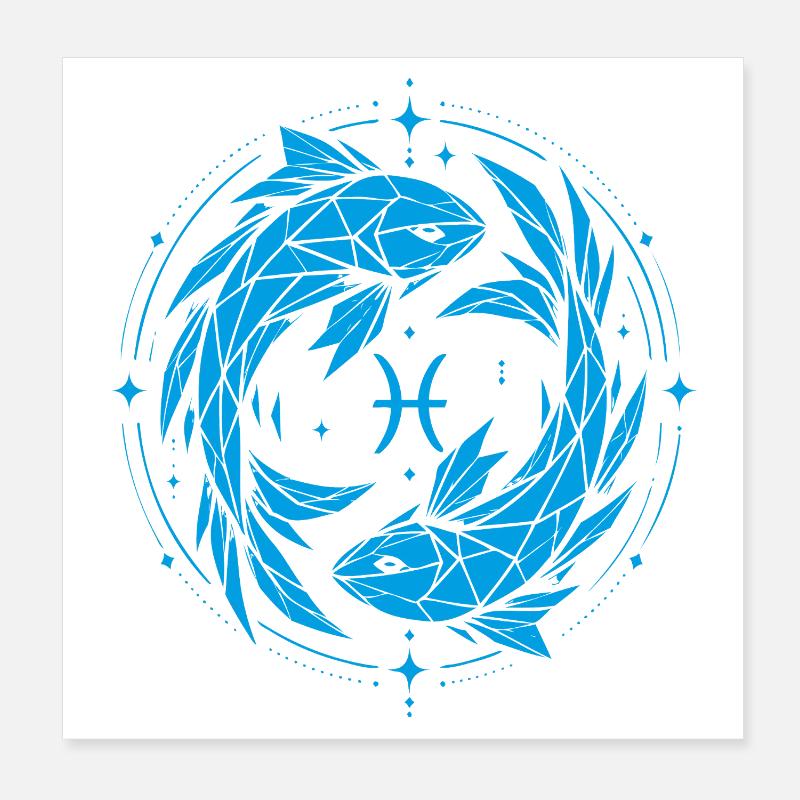 Symbole des Poissons – Doux & Moderne Poster 20 x 20 cm