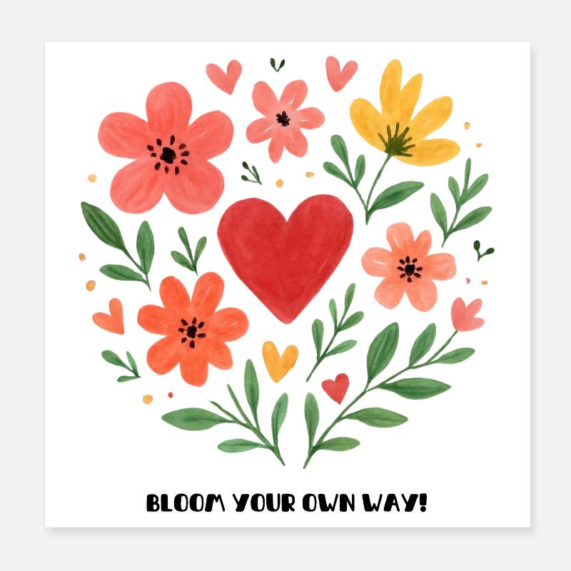 bloom your own way Poster 20x20 cm