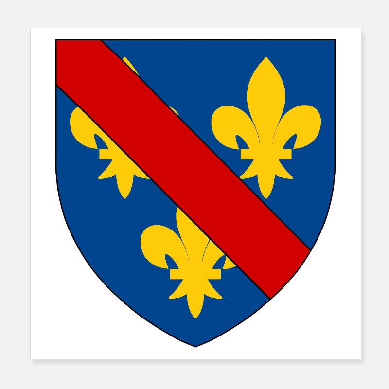 Wappen der Bourbonnais Poster 20x20 cm