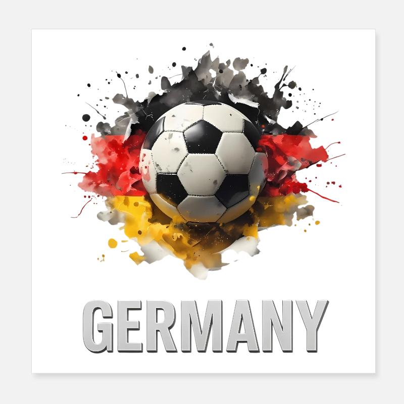 Germany Fußballfarben Splash Poster 20x20 cm