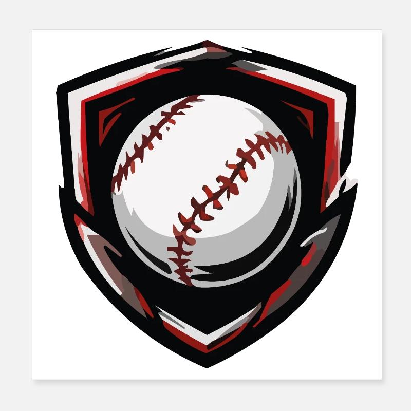 Baseball Shield Ball Poster 20x20 cm