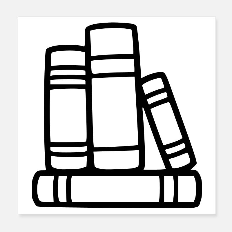 Book Stack Reading Book Club Teacher Library Poster 8" x 8" (20x20 cm)