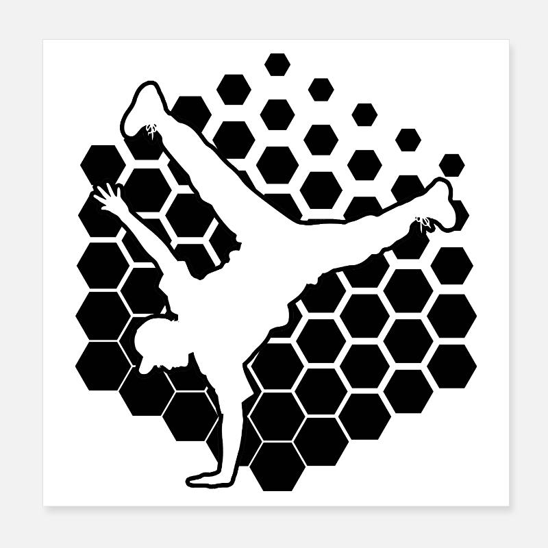 Gift Idea for a Hip Hop Dancer with Breaking Poster 8" x 8" (20x20 cm)