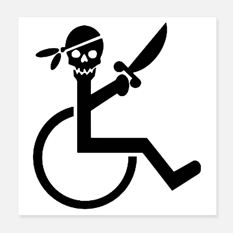 Pirate en fauteuil roulant # Poster 20 x 20 cm