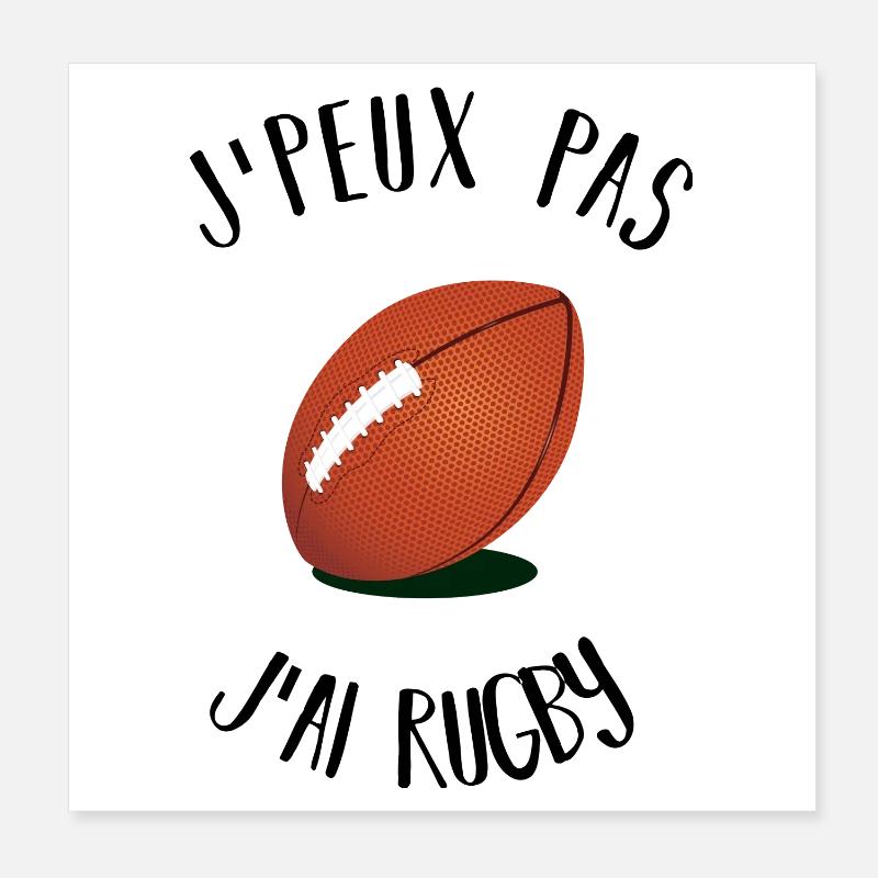 I can not I have rugby Poster 8" x 8" (20x20 cm)