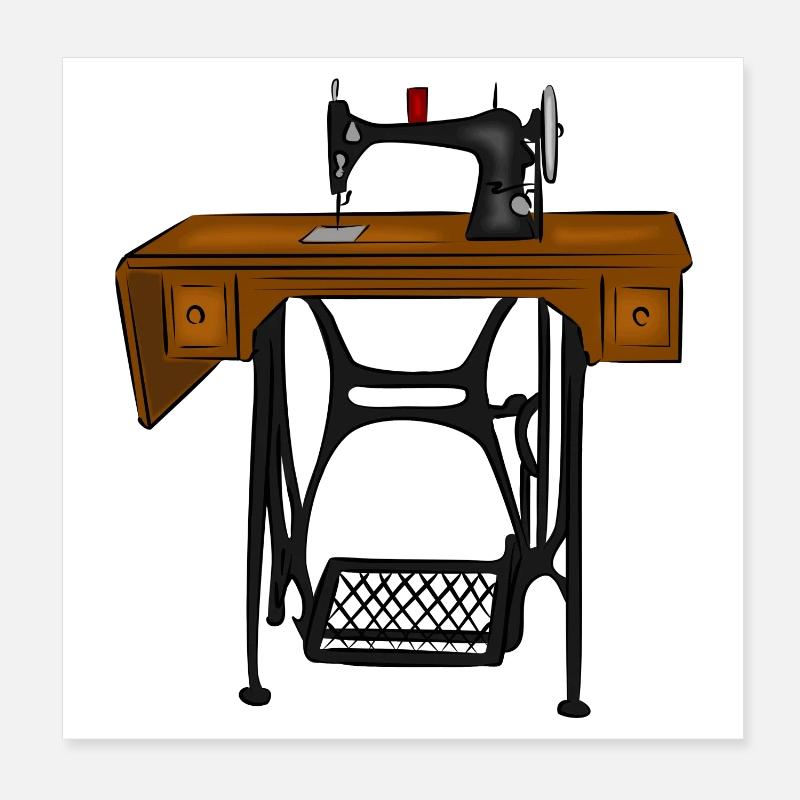 Machine à coudre Poster 20 x 20 cm