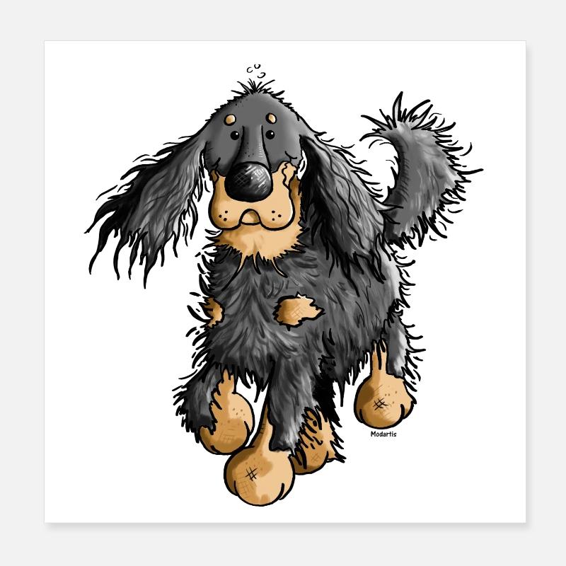 Running Gordon Setter - Dog Poster 8" x 8" (20x20 cm)