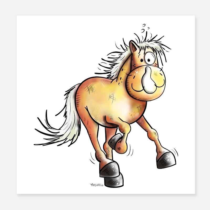 Running Haflinger Poster 8" x 8" (20x20 cm)