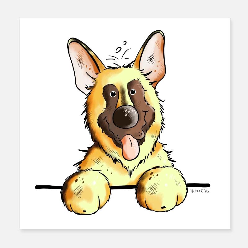 Knuffiger Deutscher Schäferhund Poster 20x20 cm