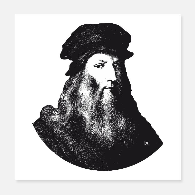 Leonardo da Vinci Poster 20 x 20 cm