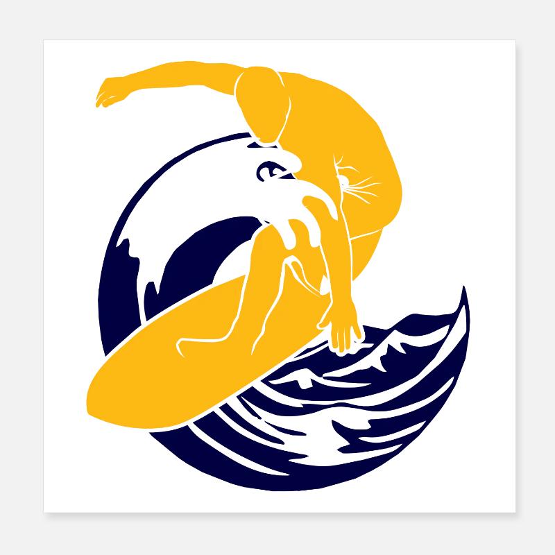 Planche de surf | Surfeur | Surfer Poster 20 x 20 cm