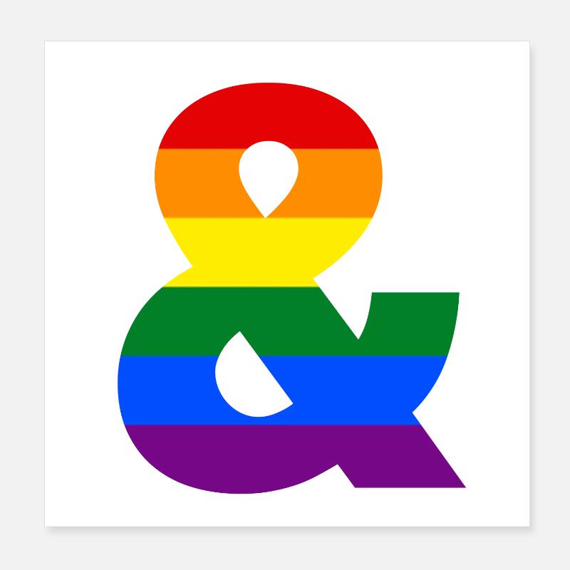 Pride Rainbow Ampersand Poster 8" x 8" (20x20 cm)
