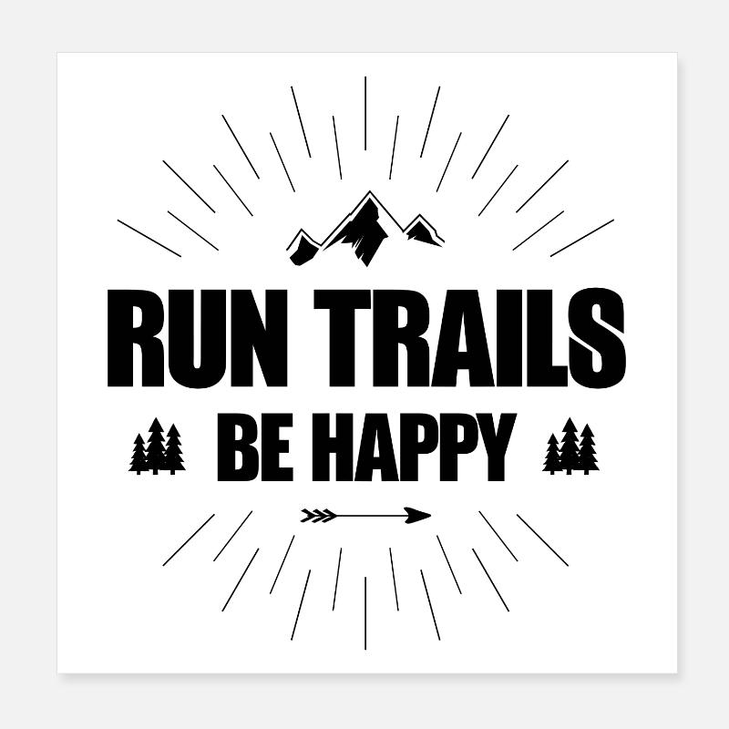 Run Trails Sei glücklich Poster 20x20 cm