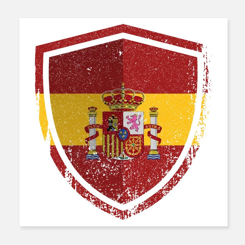 Impression du blason du Bouclier espagnol Poster 20 x 20 cm