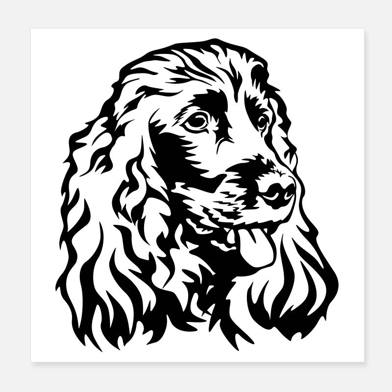 Cocker Spaniel head Poster 8" x 8" (20x20 cm)