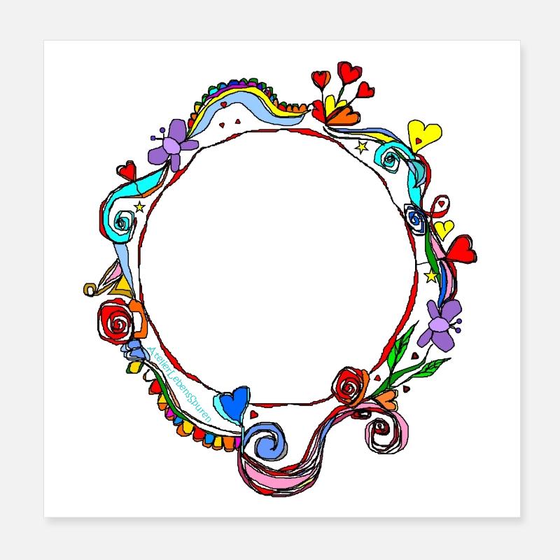 Cercle des coeurs Poster 20 x 20 cm