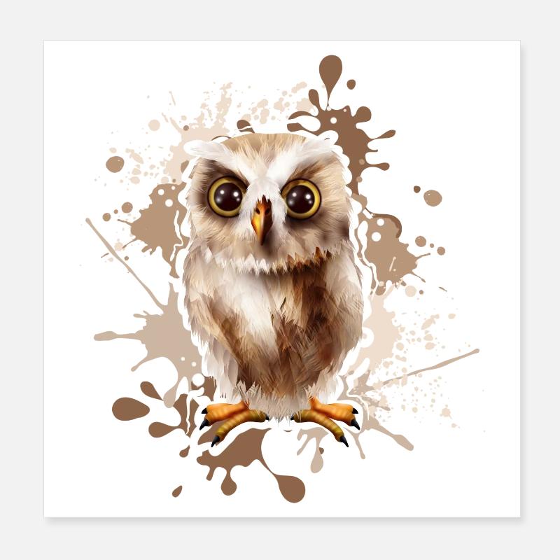 Hibou Poster 20 x 20 cm
