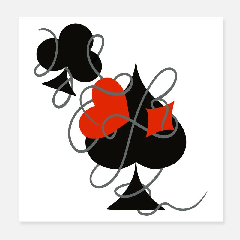 Luck in the game ... | Playing Cards | Gift Poster 8" x 8" (20x20 cm)