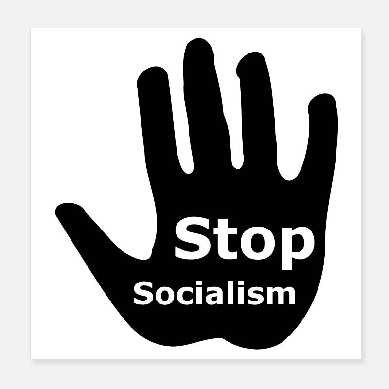 Stop den Sozialismus Poster 20x20 cm