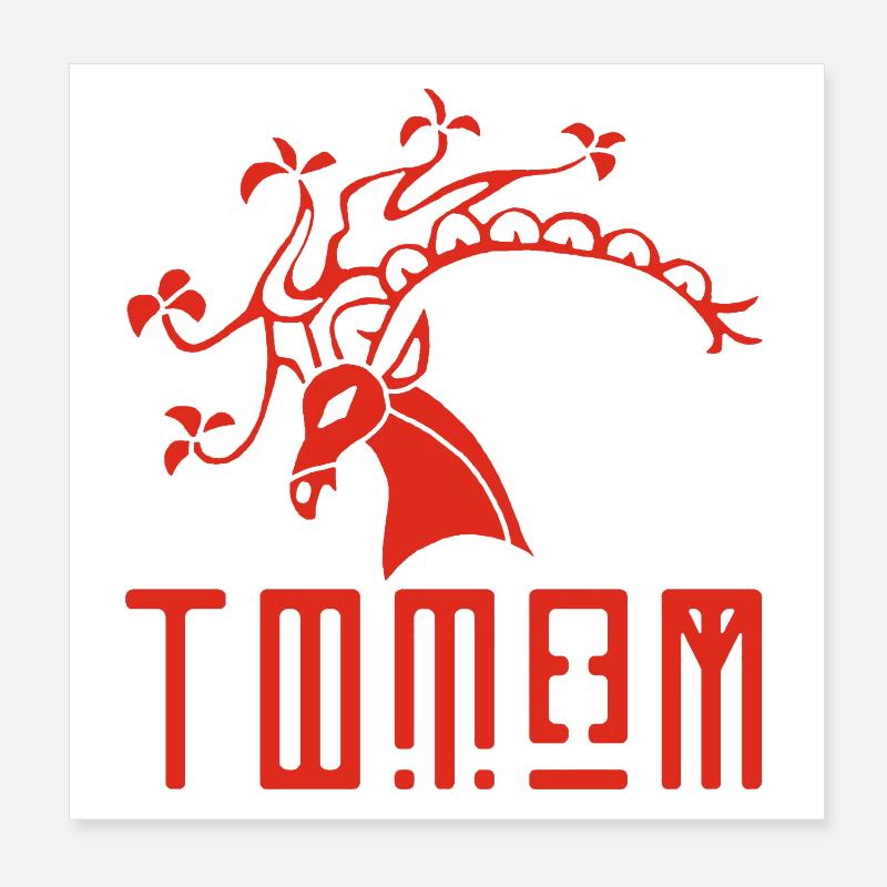 Rotwildtier-Totem Poster 20x20 cm