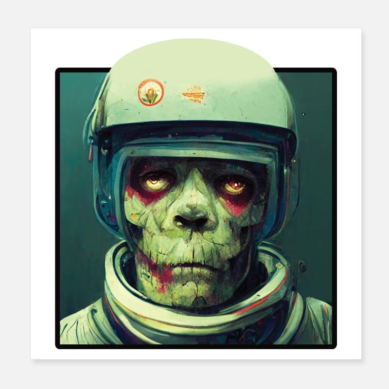 Zombie Astronaut Poster 20x20 cm
