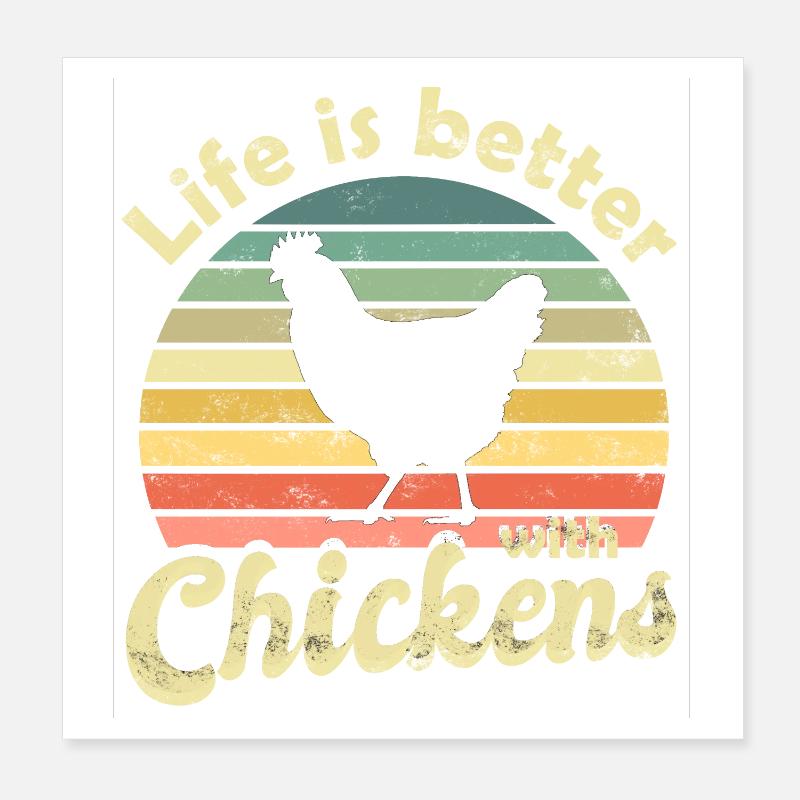 Poulets Poster 20 x 20 cm