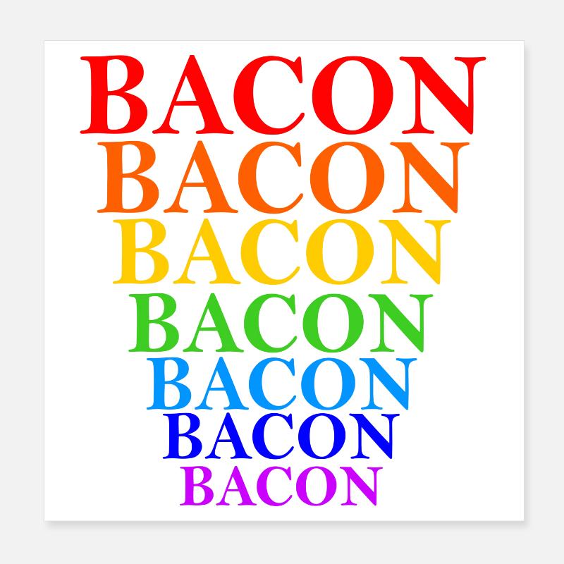 Regenbogen Bacon Stapel Design Poster 20x20 cm