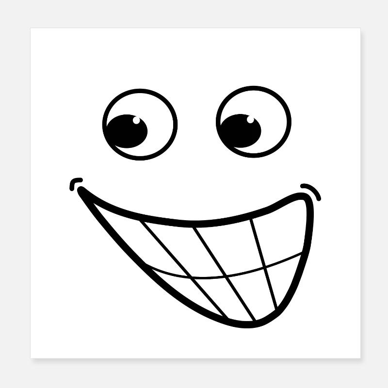 Cartoon smile Poster 8" x 8" (20x20 cm)