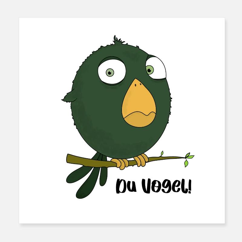 Du Vogel Poster 20x20 cm