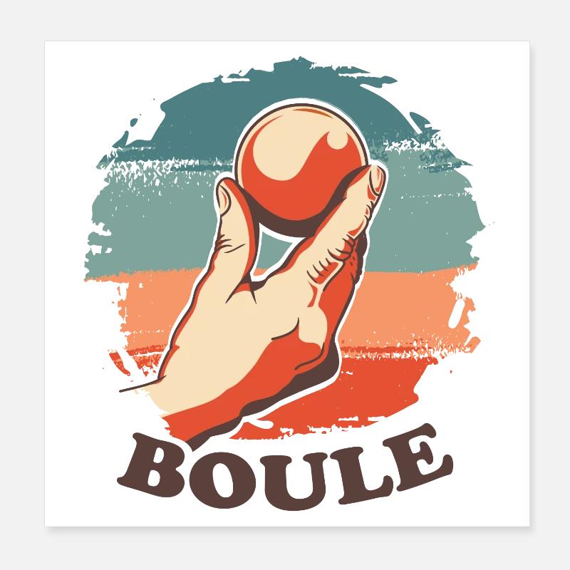 Boule Balls for Bouler Boccia Game Botcha Boule Poster 8" x 8" (20x20 cm)