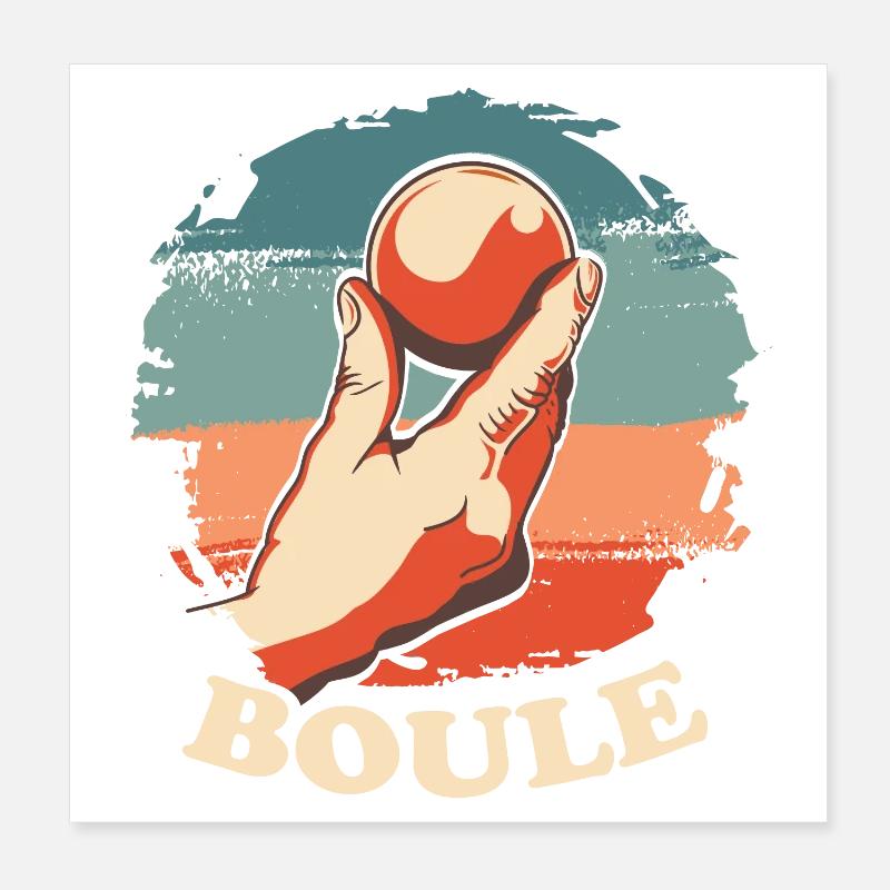 Boule Balls for Bouler Boccia Game Botcha Boule Poster 8" x 8" (20x20 cm)