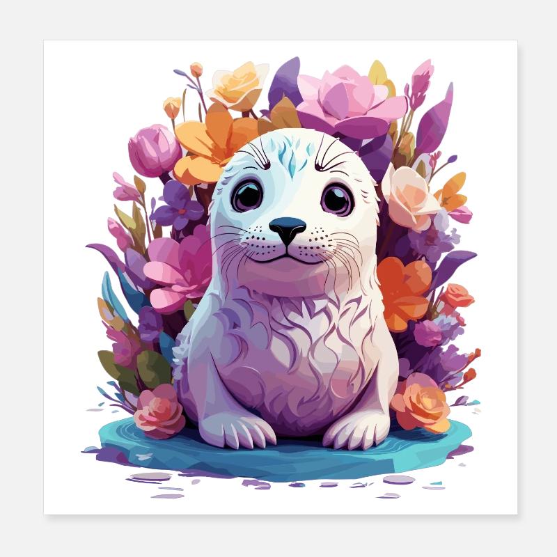 Sceau mignon Poster 20 x 20 cm