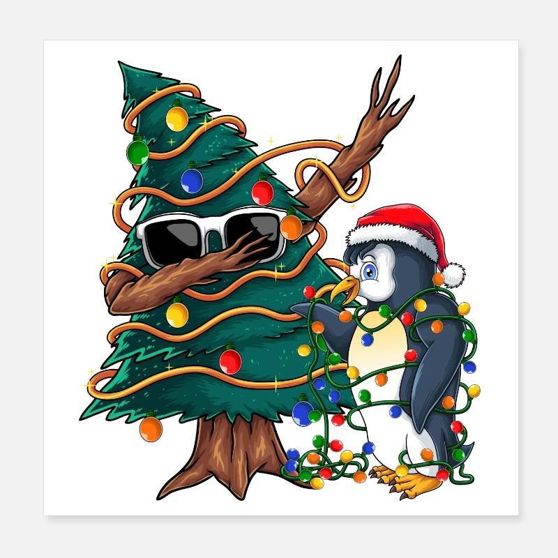 Arbre de Noël Dapping - Pull de Noël Dapping - Poster 20 x 20 cm - blanc