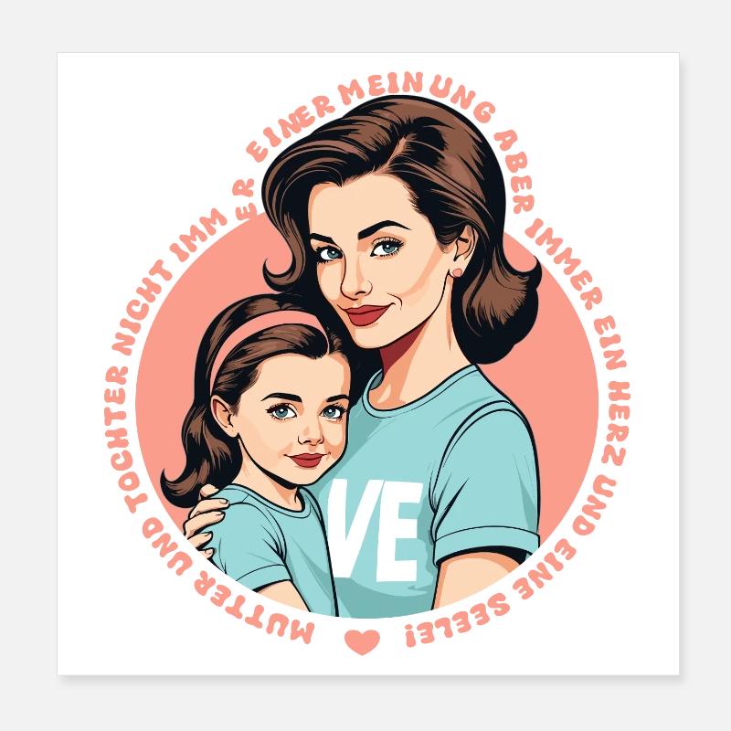 Mutter und Tochter Poster 20x20 cm