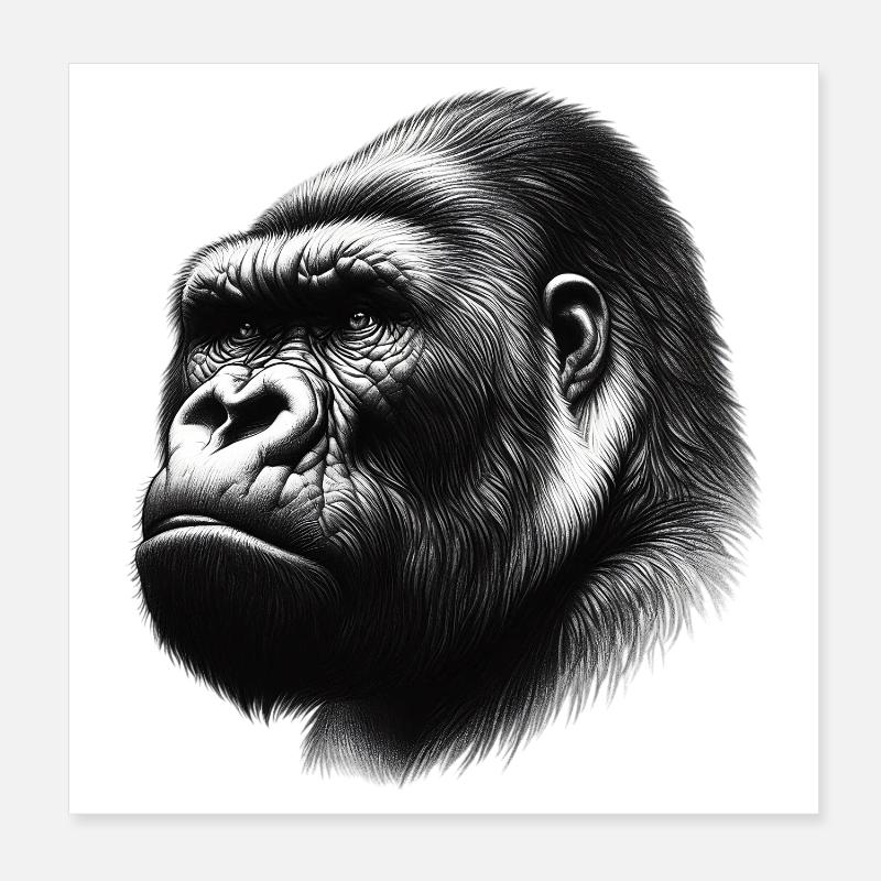 Gorilla Poster 8" x 8" (20x20 cm)
