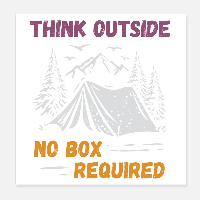 Camping, Randonnée, Forêt - Pensez à l’extérieur Poster 20 x 20 cm