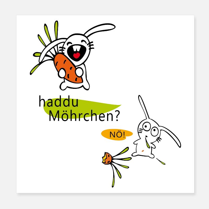 haddu carrots? Easter Poster 8" x 8" (20x20 cm)
