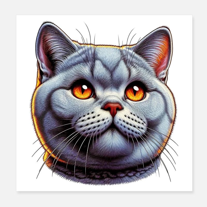Britisch Kurzhaar Katze Poster 20x20 cm