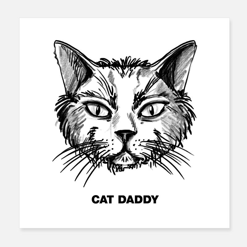 Cat Daddy Poster 8" x 8" (20x20 cm)