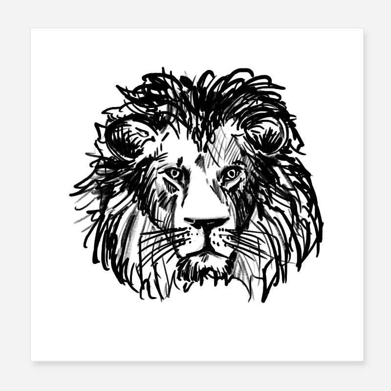 Lion Poster 20 x 20 cm