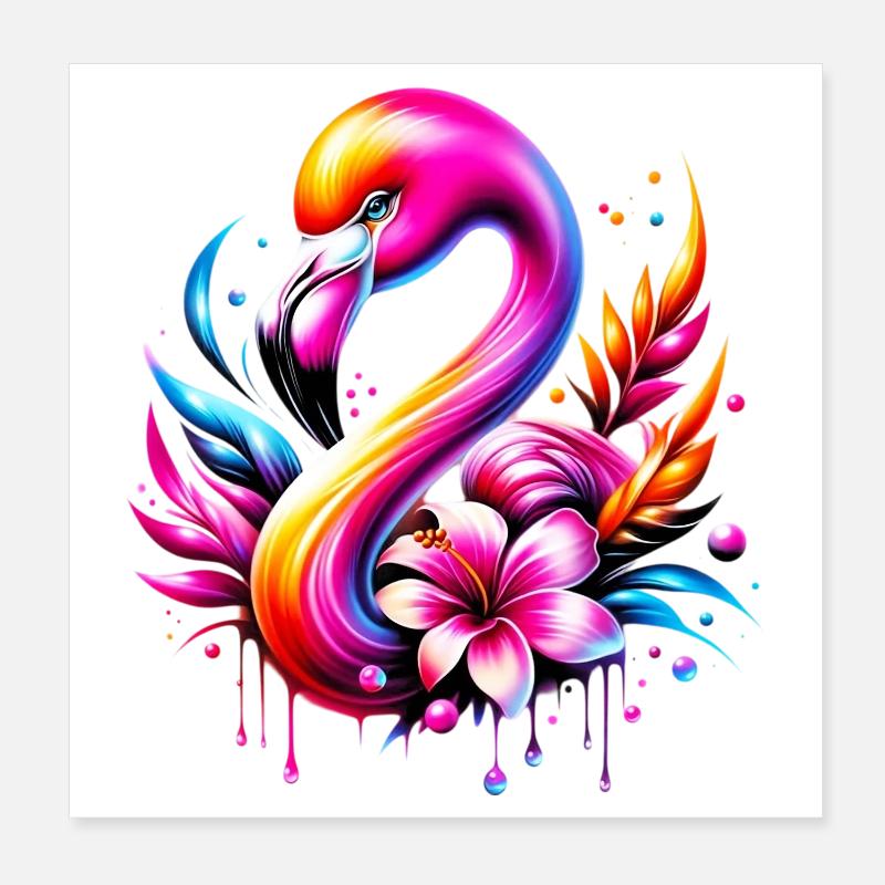 Flamingo Poster 8" x 8" (20x20 cm)