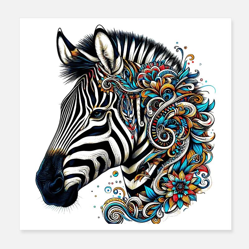 Zebra Poster 20x20 cm