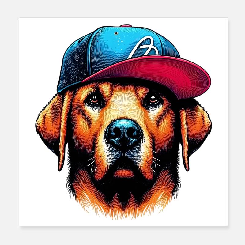 Hund Poster 20x20 cm
