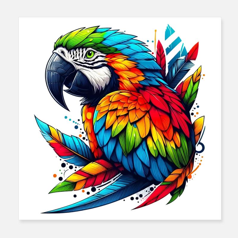 Parrot Poster 8" x 8" (20x20 cm)