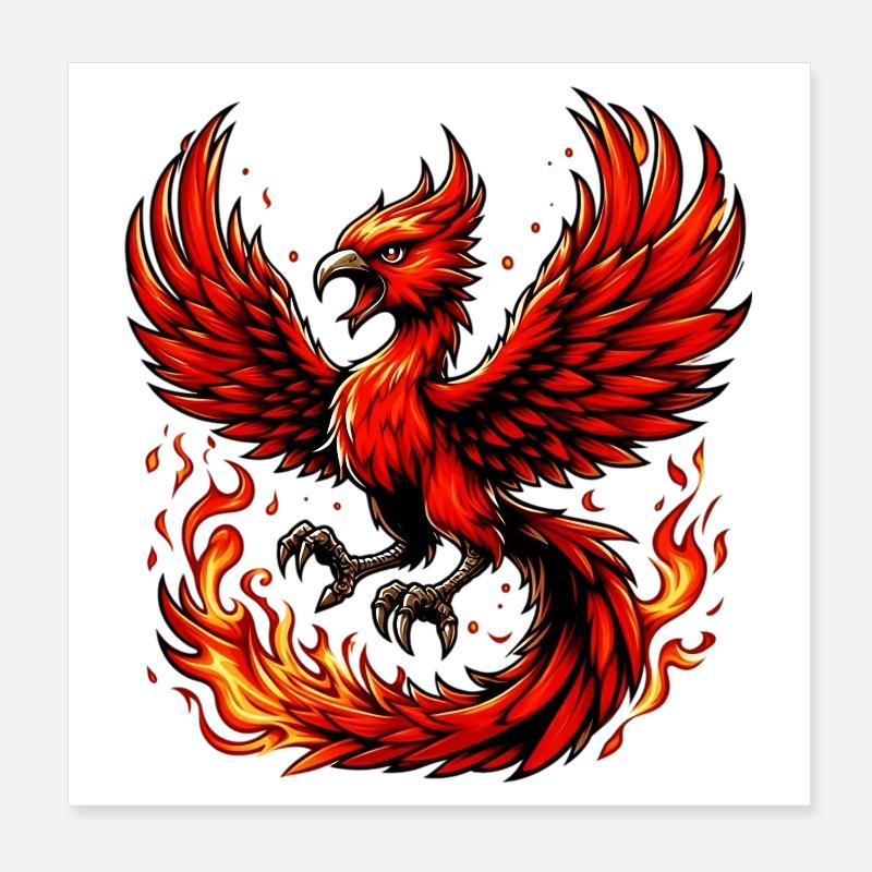 Phénix rouge Poster 20 x 20 cm