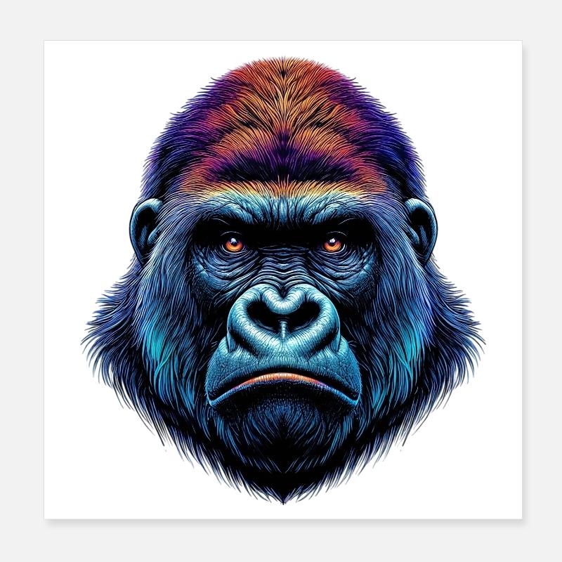 Gorilla Poster 8" x 8" (20x20 cm)