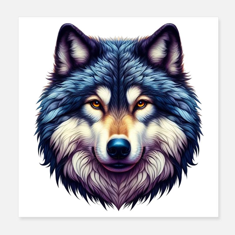 Wolf Poster 20x20 cm