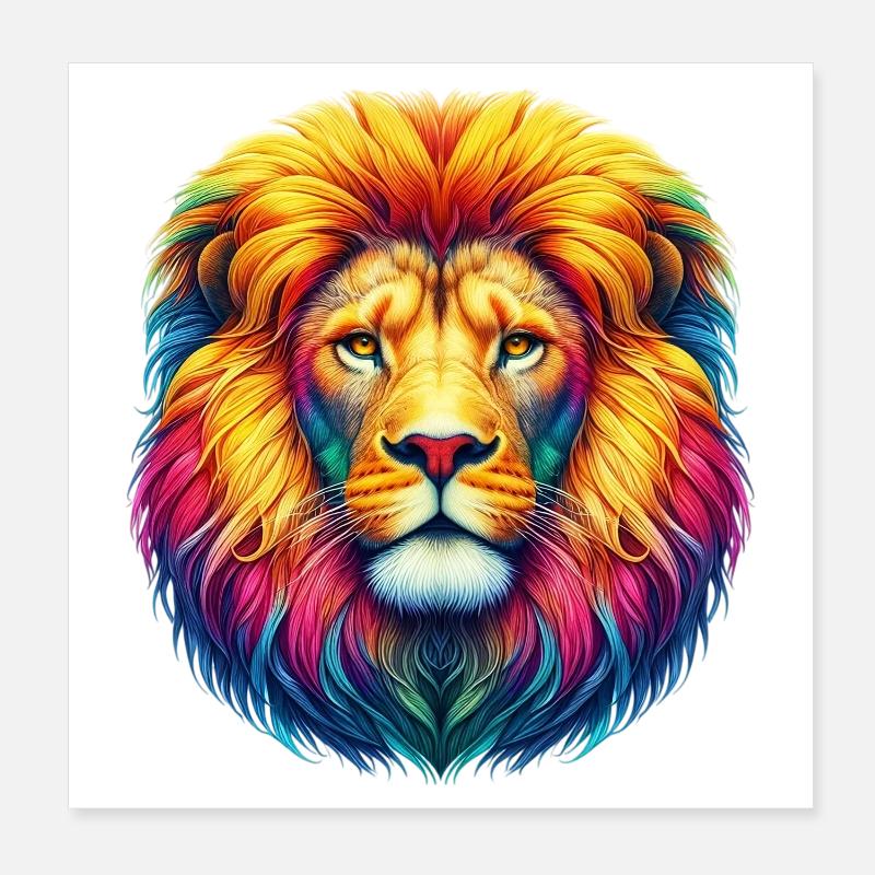 Lion Poster 8" x 8" (20x20 cm)